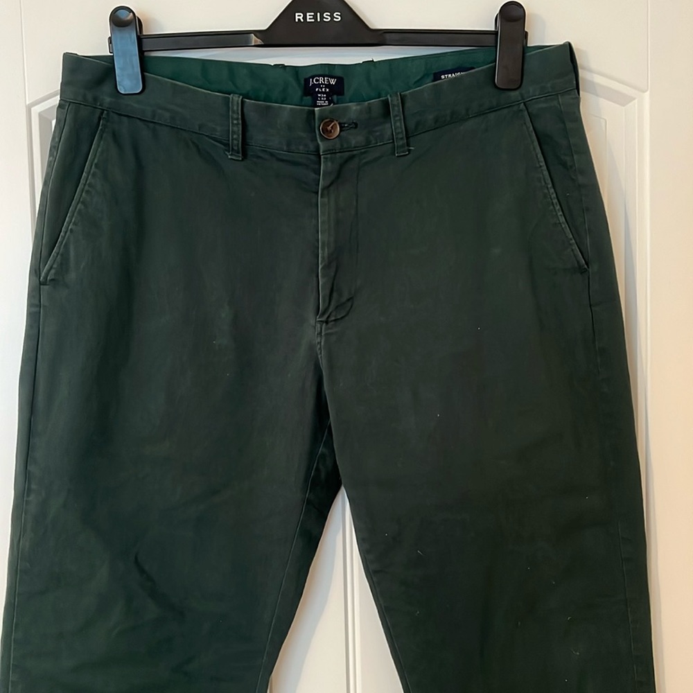 J. Crew Factory Straight Fit- Flex Chinos - Forest Green